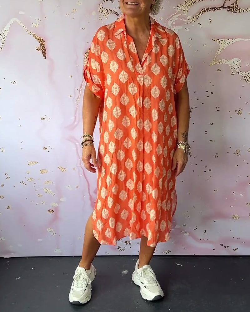 Davina - Robe Chemise Ample à Manches Courtes