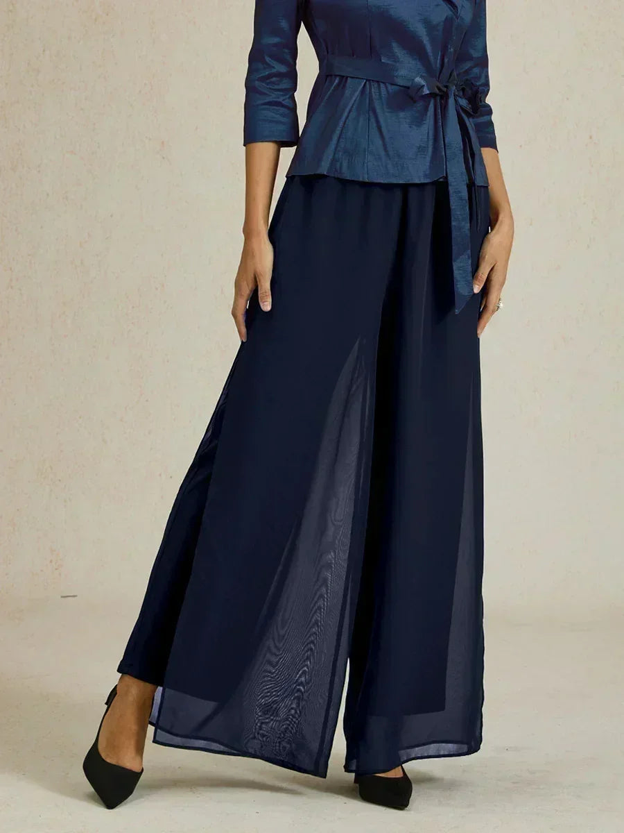Marilivra - Pantalon À Jambes Droites Avec Fente En Chiffon