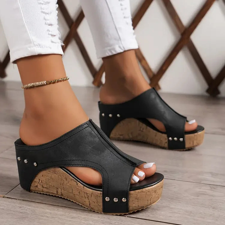 Cyravynne - Sandales compensées femme confortables à soutien orthopédique