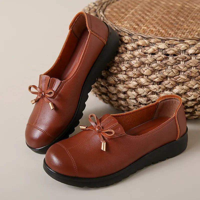 Nieske - Mocassins Femme Confortables à Enfiler avec Nœud et Semelle Plateforme