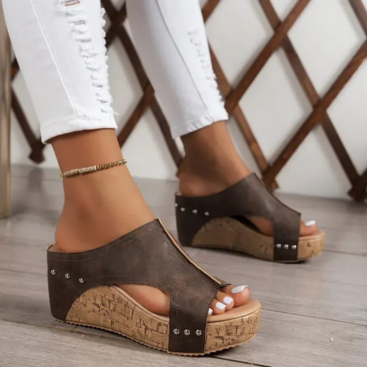Cyravynne - Sandales compensées femme confortables à soutien orthopédique