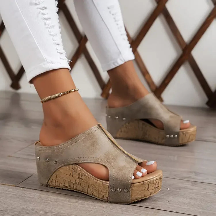 Cyravynne - Sandales compensées femme confortables à soutien orthopédique