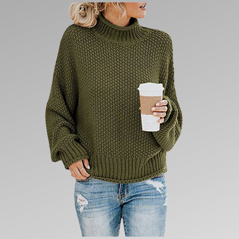 Loes - Pull Femme Col Roulé 2025 Oversize