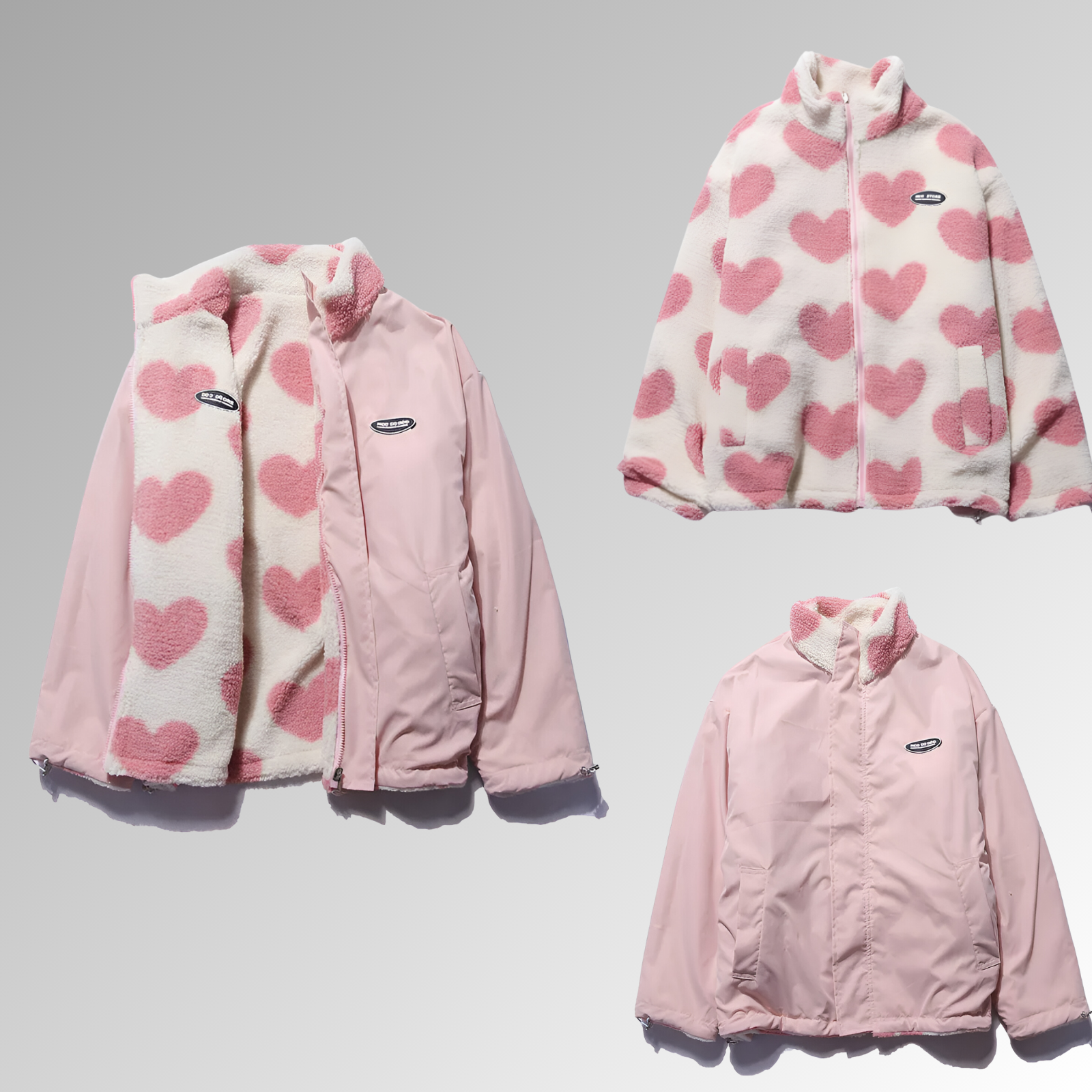 Anastasie - Jacket Hiver Douillet à Motifs Cœur
