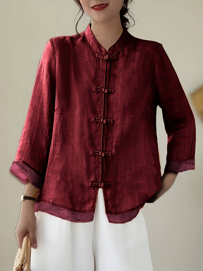 Celmira - Chemise Vintage Ample à Fermeture Nouée