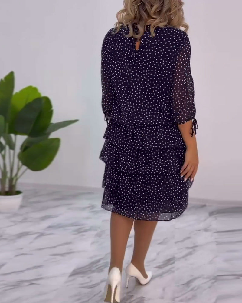 Camille - Robe à Pois Superposée Festive