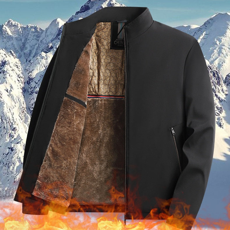 Jacob - Veste homme chaude zippée avec col montant protecteur