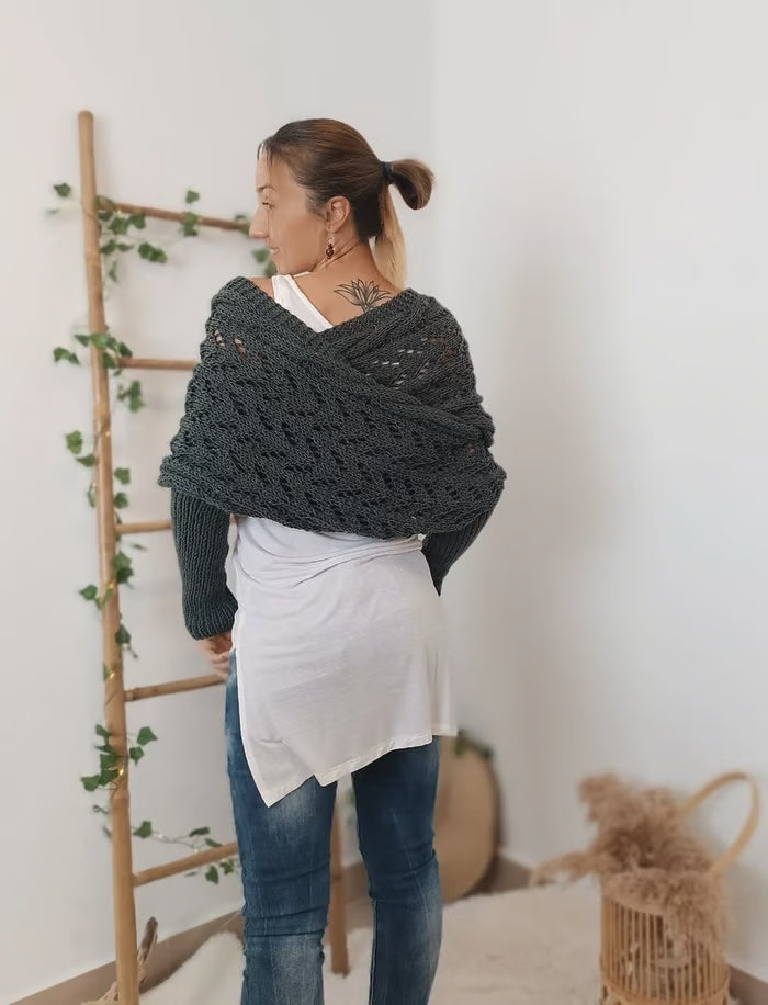 Alyssa - Châle en tricot boho – Flatteur et confort