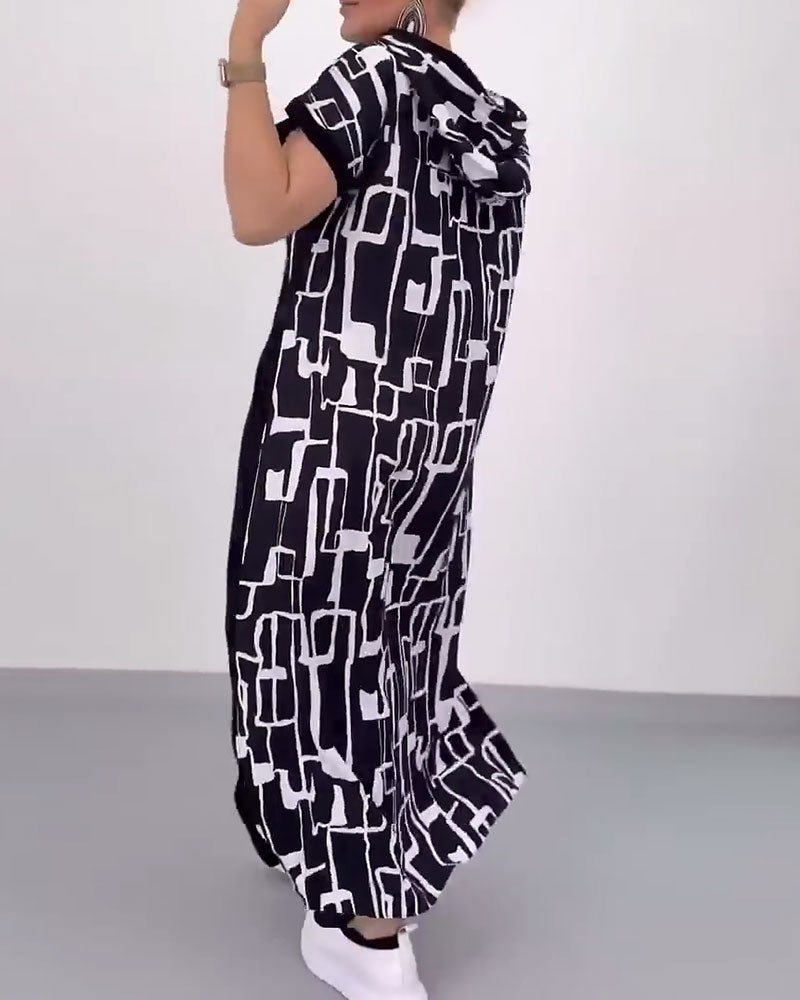 Ilana - Robe Maxi à Contrastes et Fermeture Éclair