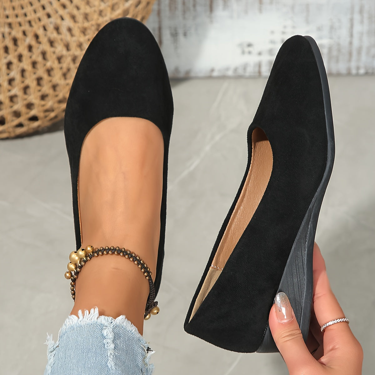 Kaelinne - Ballerines Chic Et Confortables À Talon Compensé