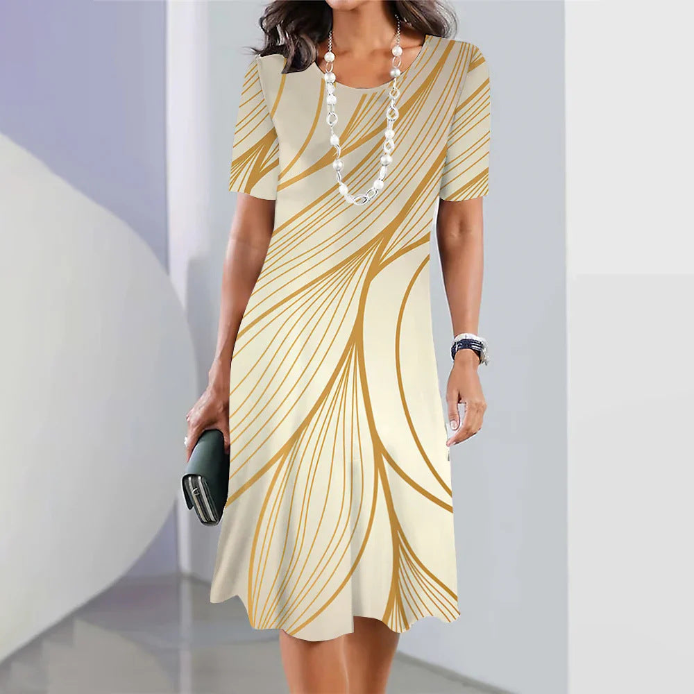 Serine - Robe femme trapèze à imprimé contrasté