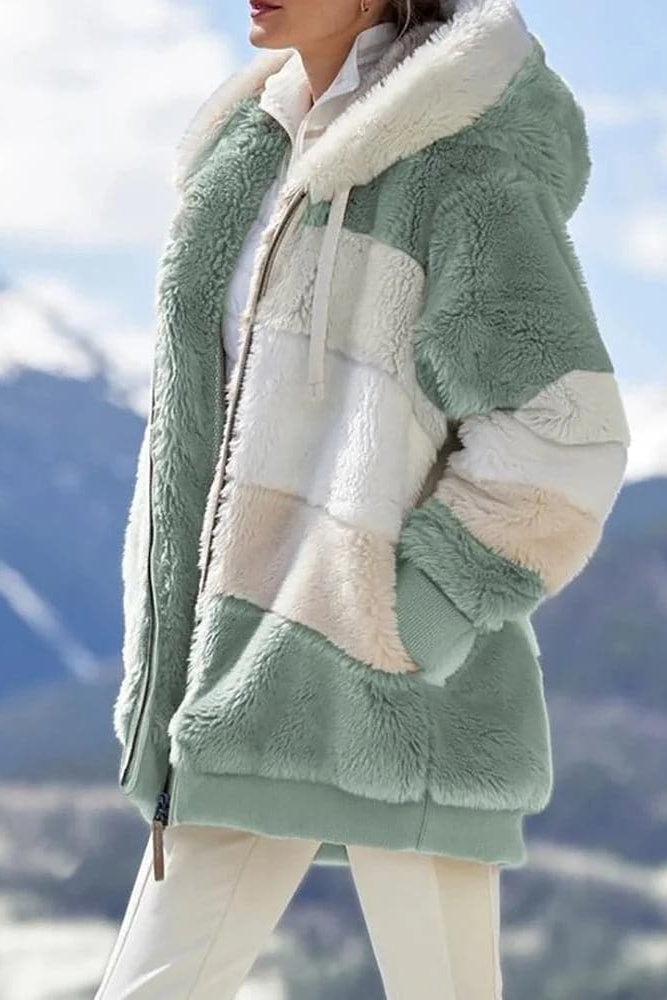 Ambre - Veste femme chaude à capuche zippée avec poches