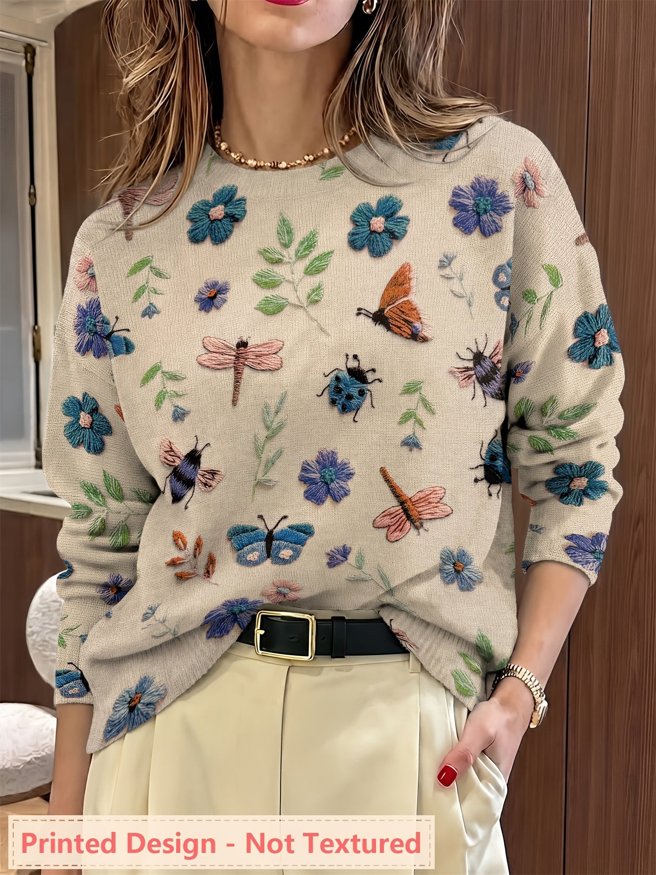 Fiorika - Pull Brodé Nature Élégante