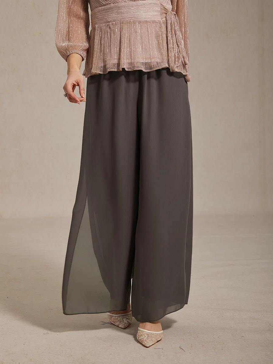 Marilivra - Pantalon À Jambes Droites Avec Fente En Chiffon