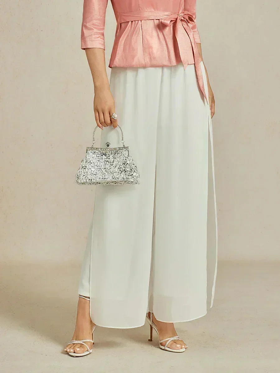 Marilivra - Pantalon À Jambes Droites Avec Fente En Chiffon