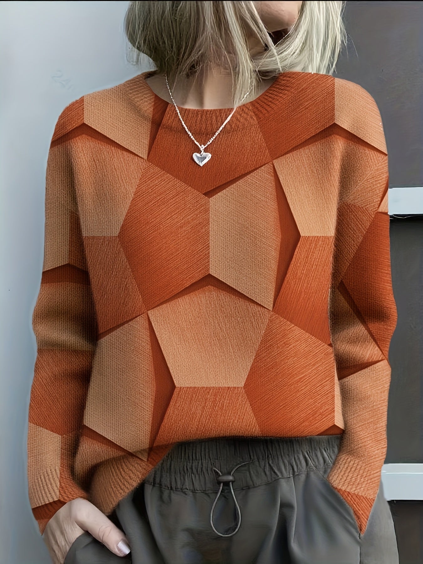 Quelirivra - Pull Géométrique Ton Terre