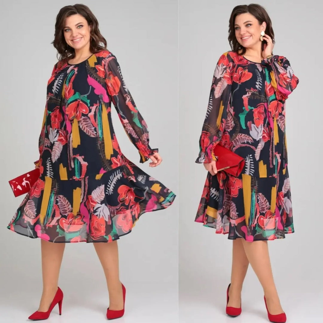 Brisette - Robe Midi Fleurie Élégance Moderne
