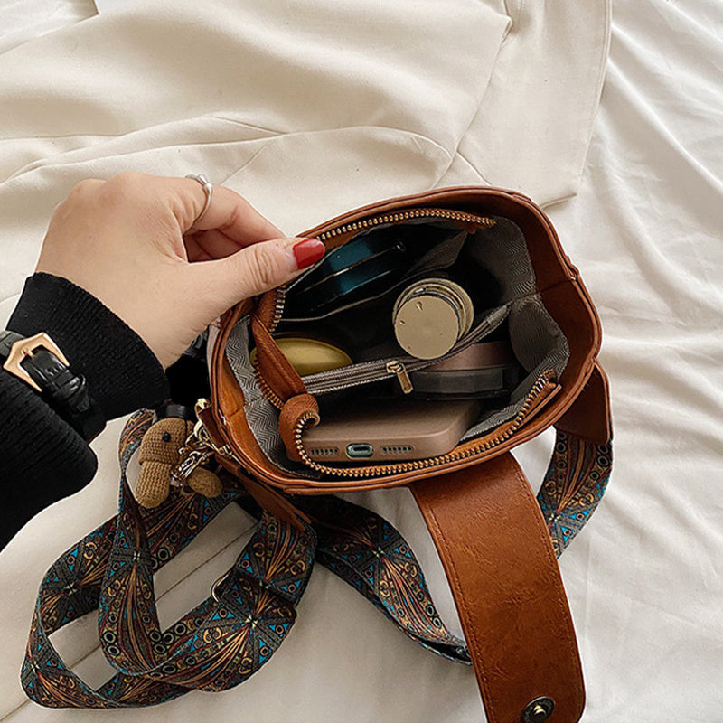 Marguerite - Sac Carré Rétro en PU Souple pour Femmes