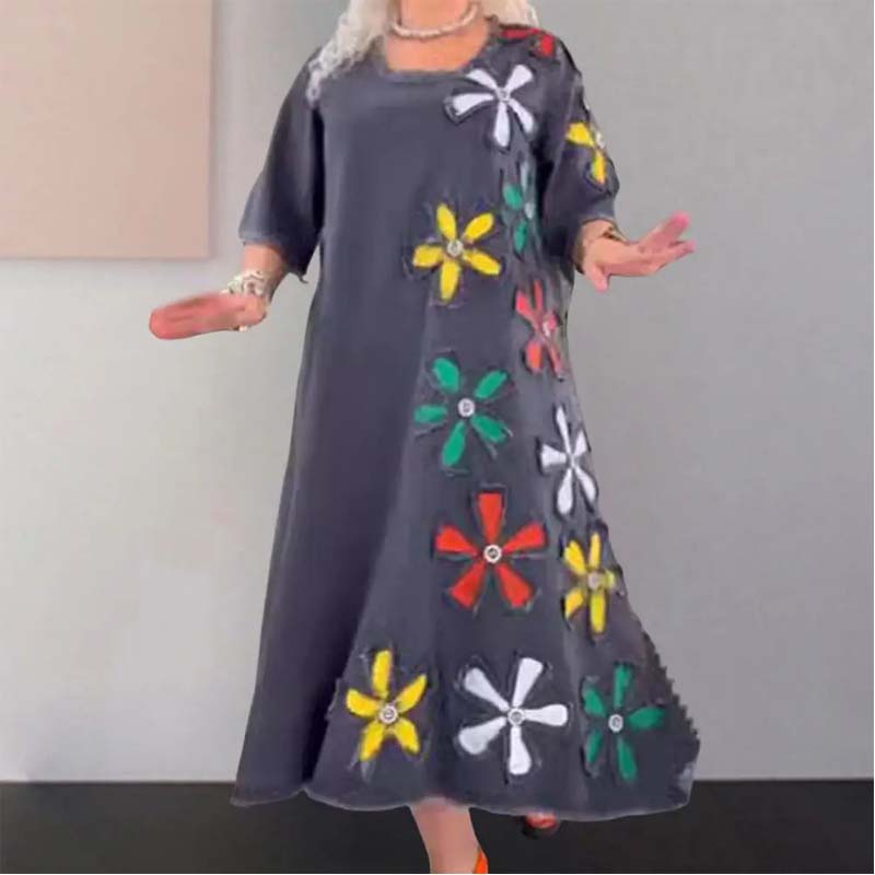 Kalena - Robe décontractée avec col rond