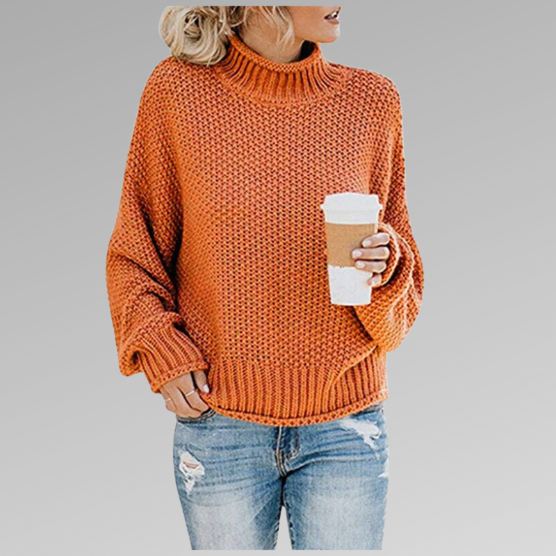 Loes - Pull Femme Col Roulé 2025 Oversize