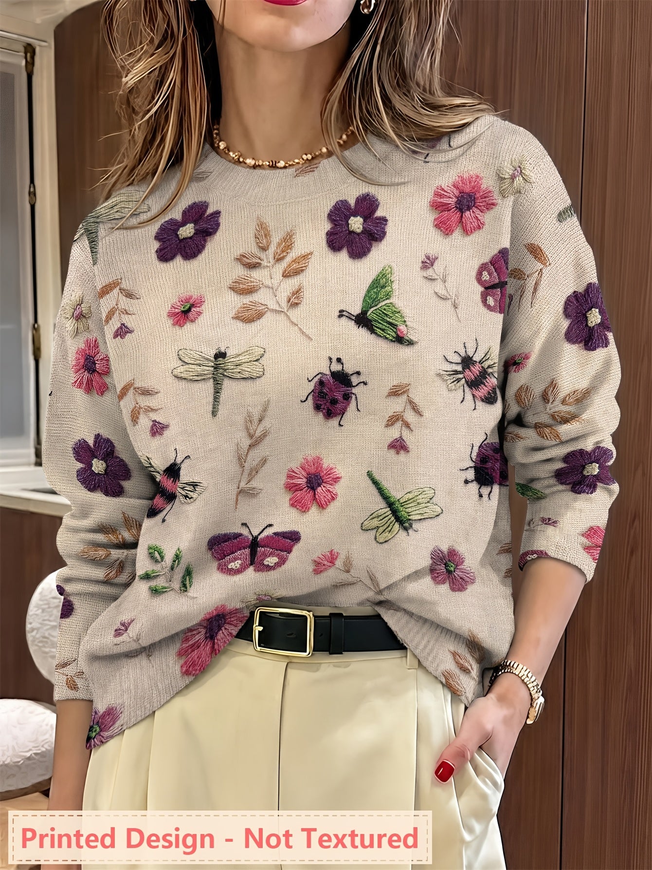 Fiorika - Pull Brodé Nature Élégante