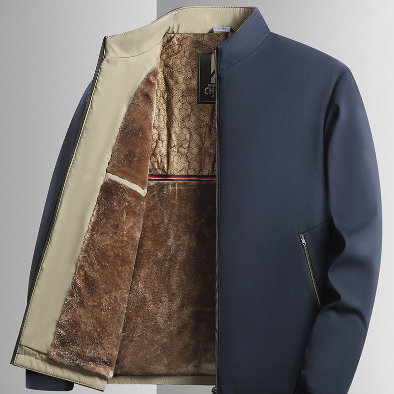 Jacob - Veste homme chaude zippée avec col montant protecteur