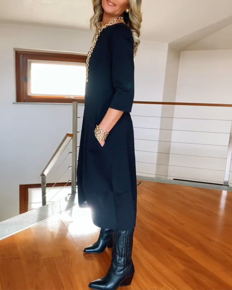 Inès - Robe Maxi Vintage Élégante et Confortable