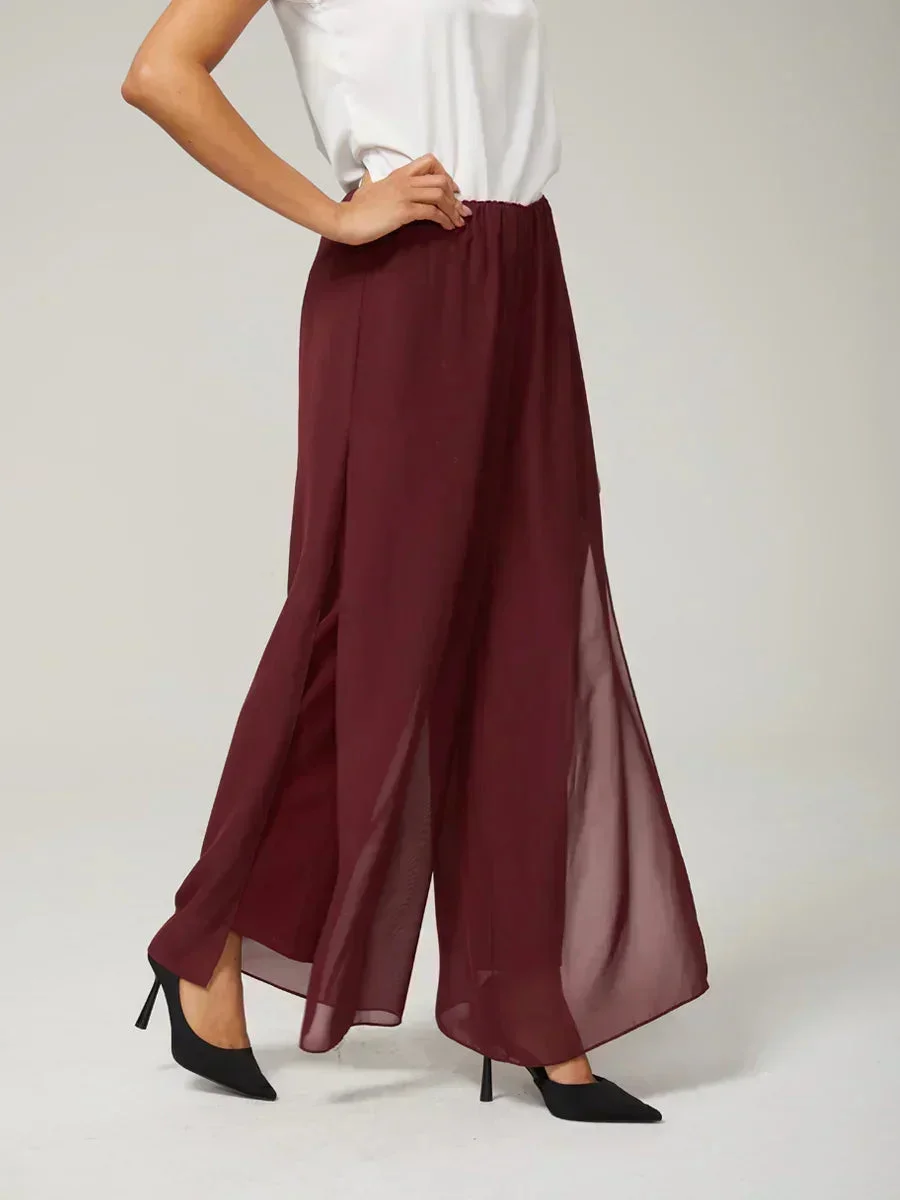 Marilivra - Pantalon À Jambes Droites Avec Fente En Chiffon