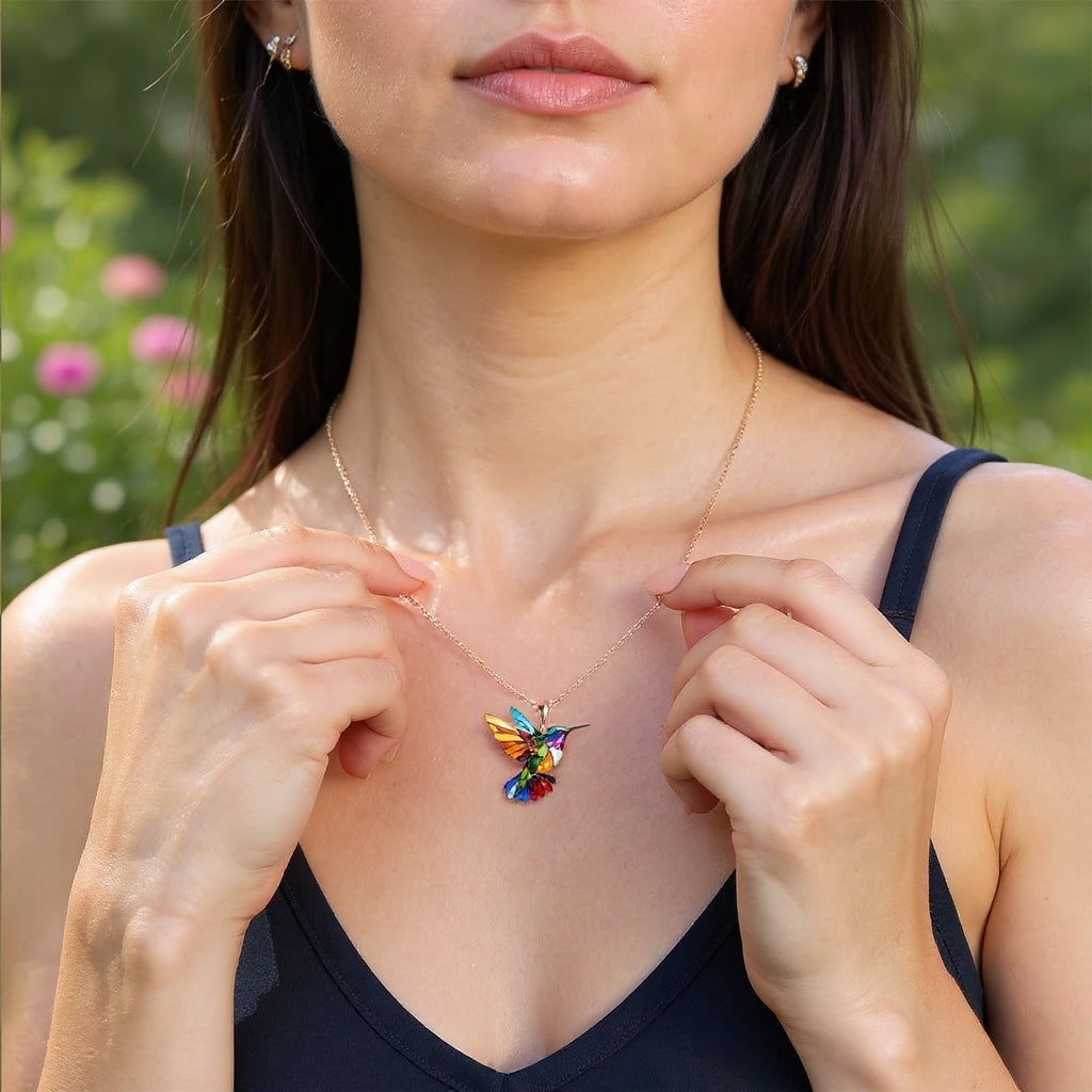 Helirianne - Collier et Boucles d’Oreilles Colibri Élégants