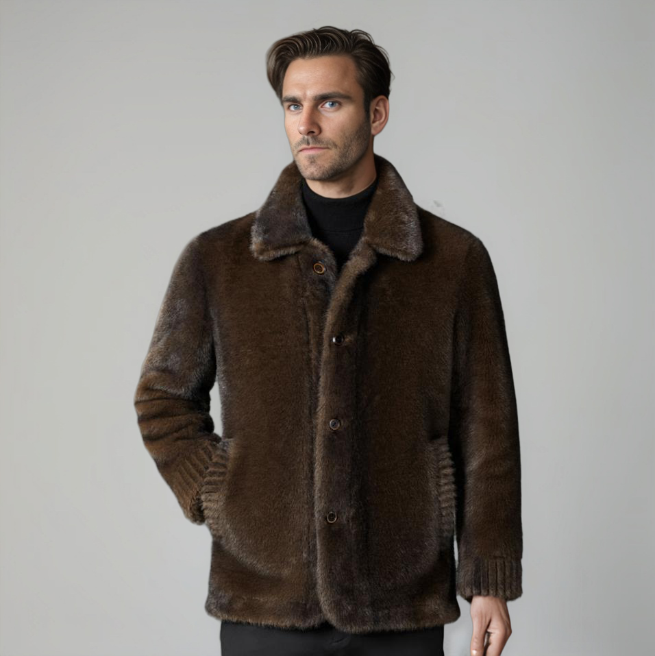 Aldéric - Manteau Parka Homme Fausse Fourrure Élégant