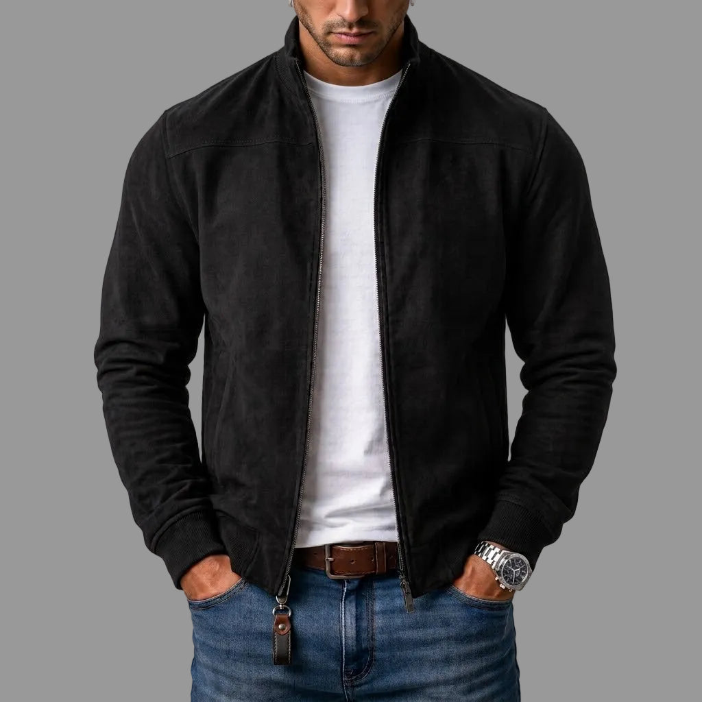 Jules - Blouson homme effet daim avec fermeture zippée