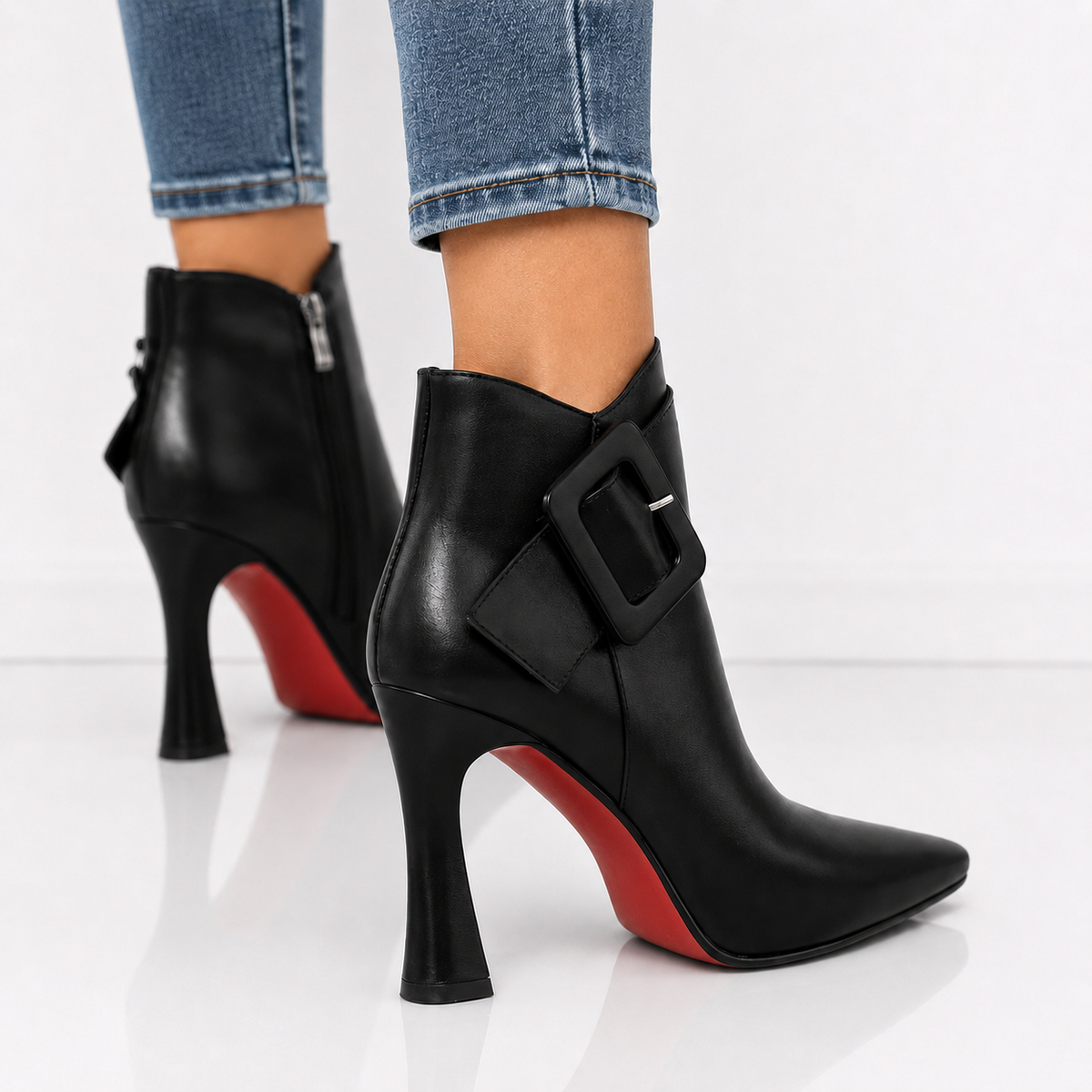 Gea - Bottines femme à boucle et talon fin