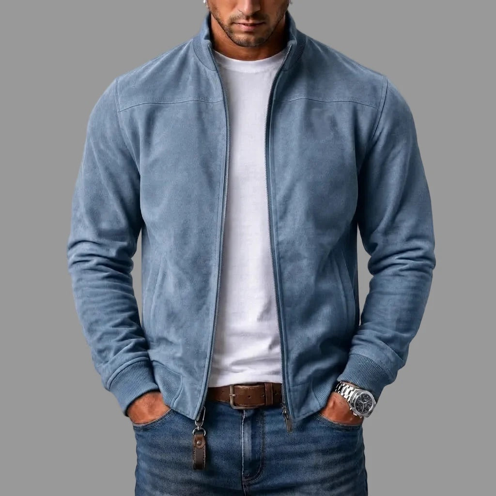 Jules - Blouson homme effet daim avec fermeture zippée