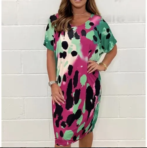 Louisa - Robe Décontractée Ample à Imprimé Léopard