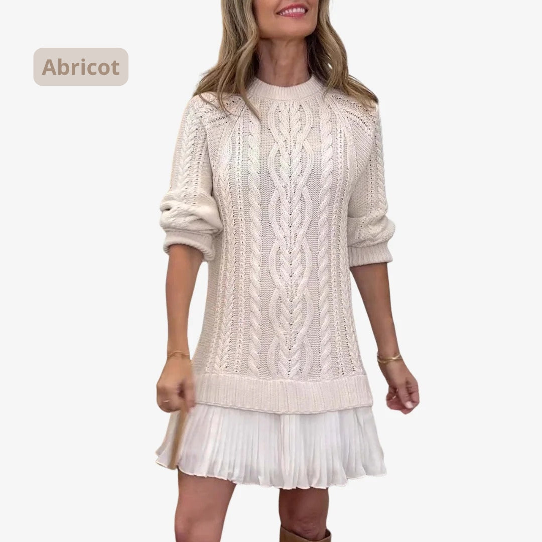 Marivessa - Robe Pull Torsadée Chaude et Élégante pour l’Hiver