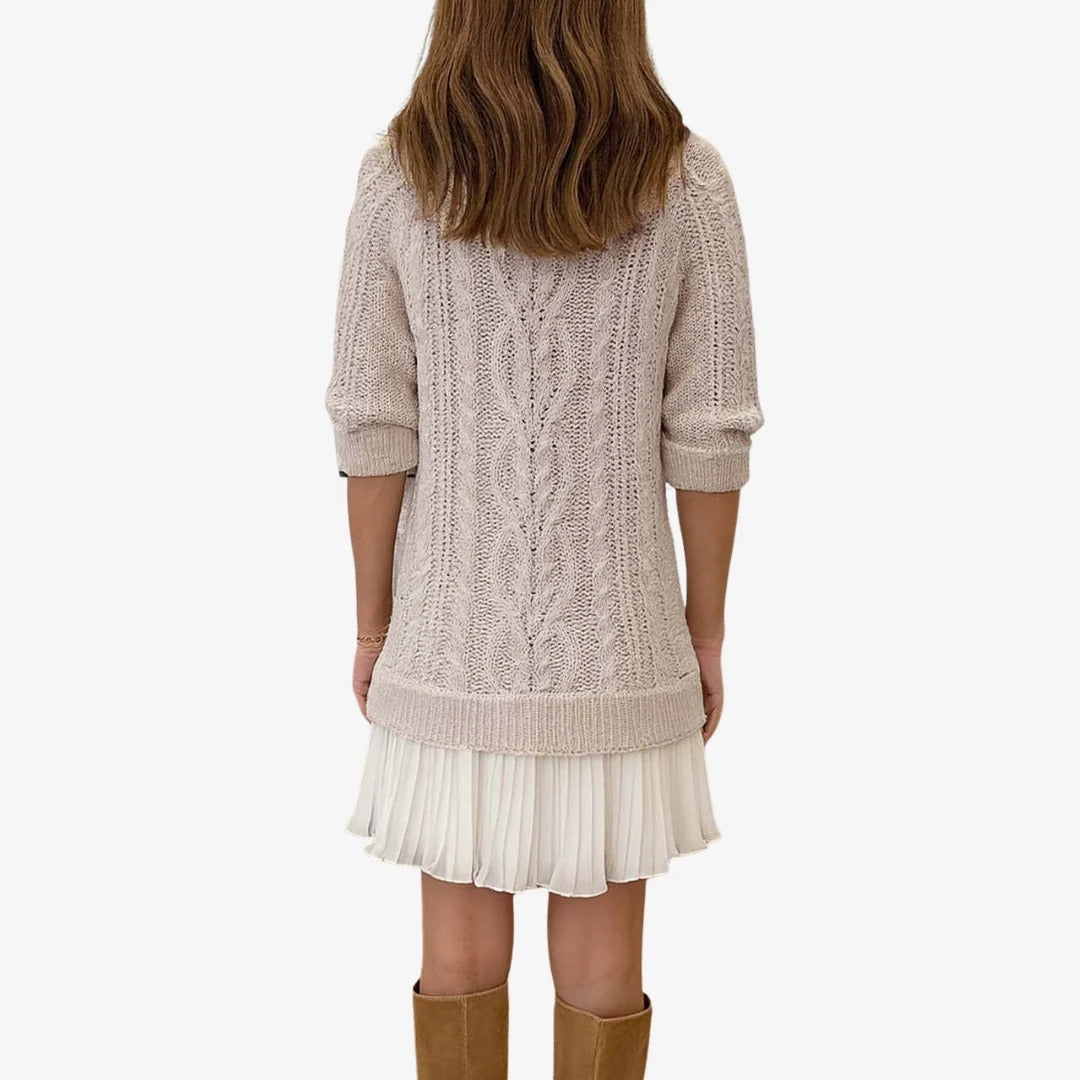 Marivessa - Robe Pull Torsadée Chaude et Élégante pour l’Hiver