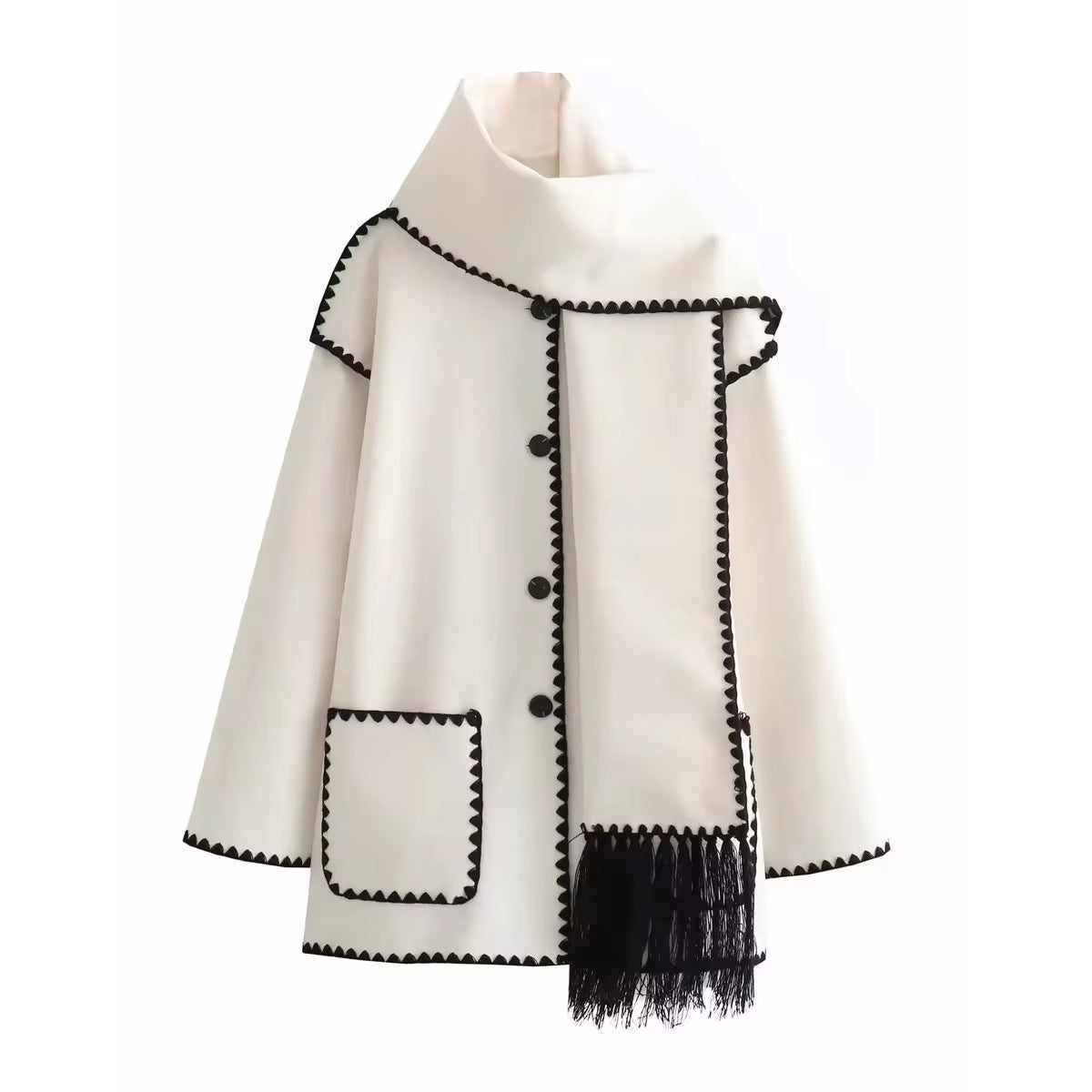 Antoinette - Manteau Élégant avec Col Rond et Poches