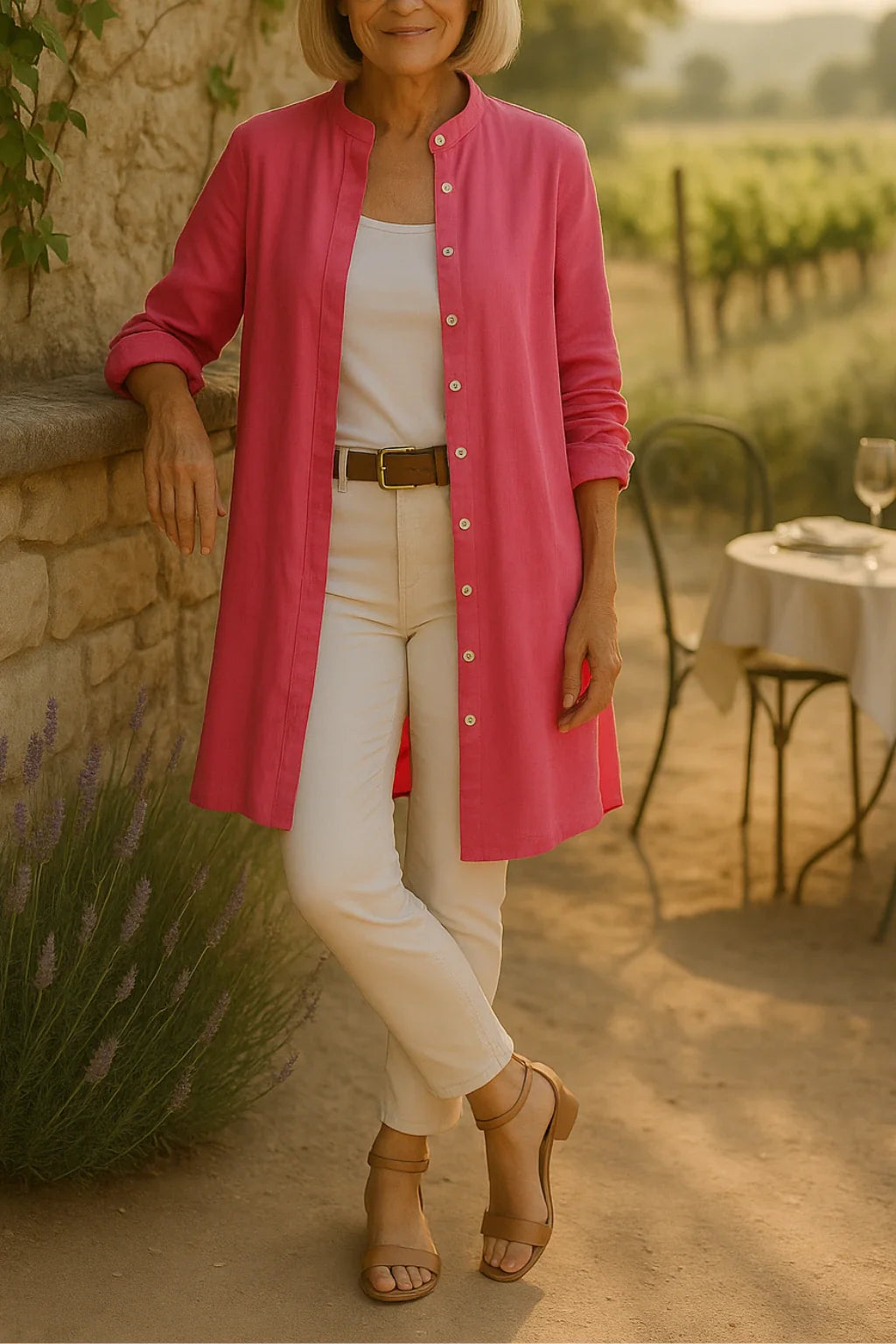 Elisca - Veste Chemise Évasée en Coton