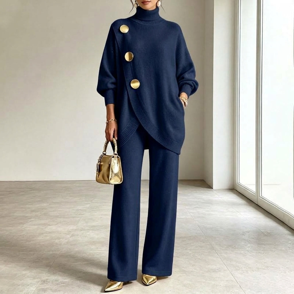 Zélinda - Ensemble femme maille avec pantalon large