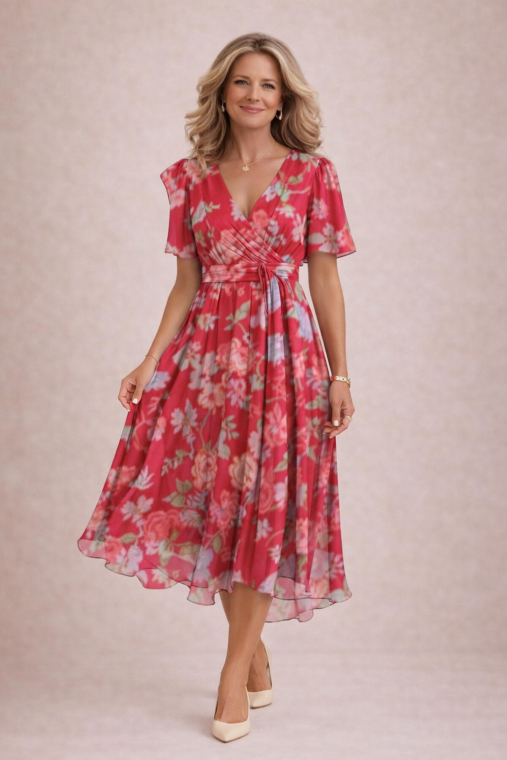 Kaedra - Robe Fluide Florale Élégante