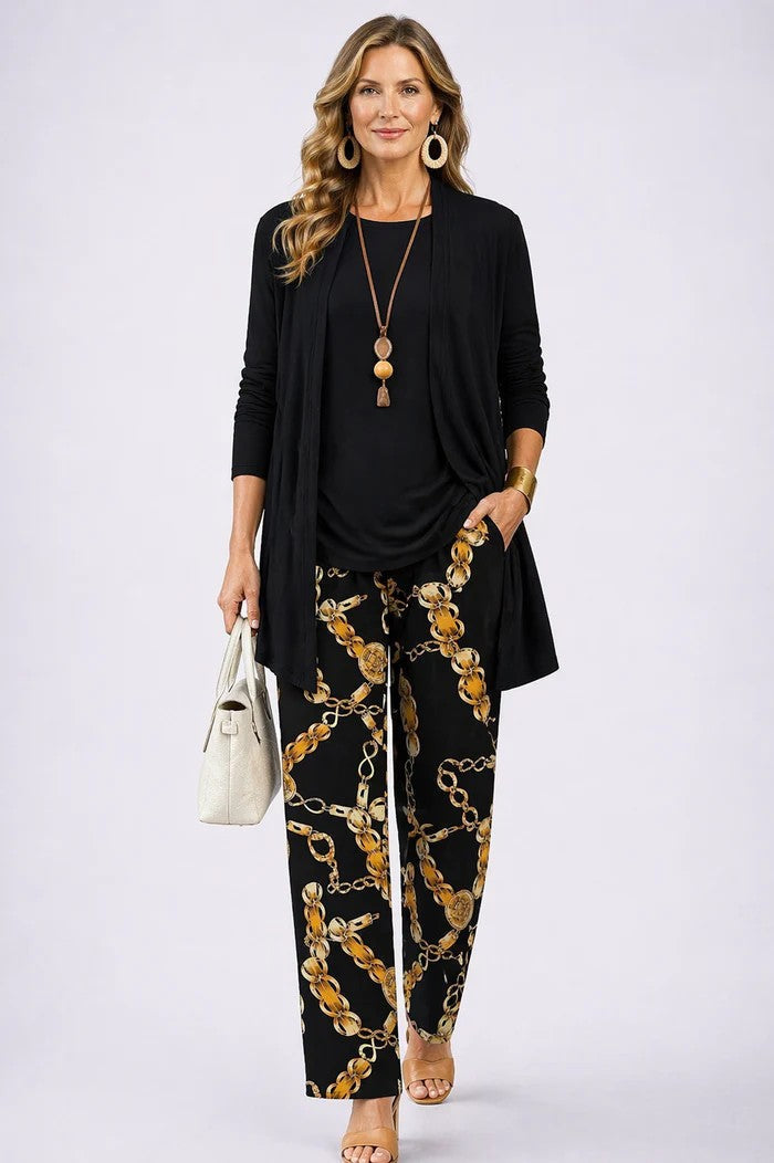 Maxine - Ensemble femme trois pièces avec cardigan imprimé élégant