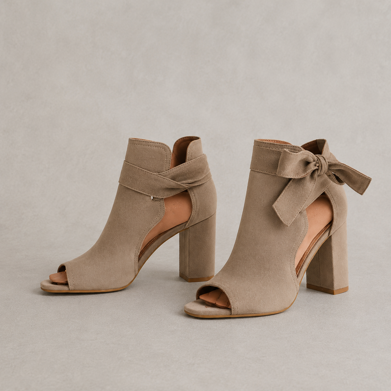 Ophalyra - Sandales à Talons Carrés avec Nœud Élégant et Bout Ouvert