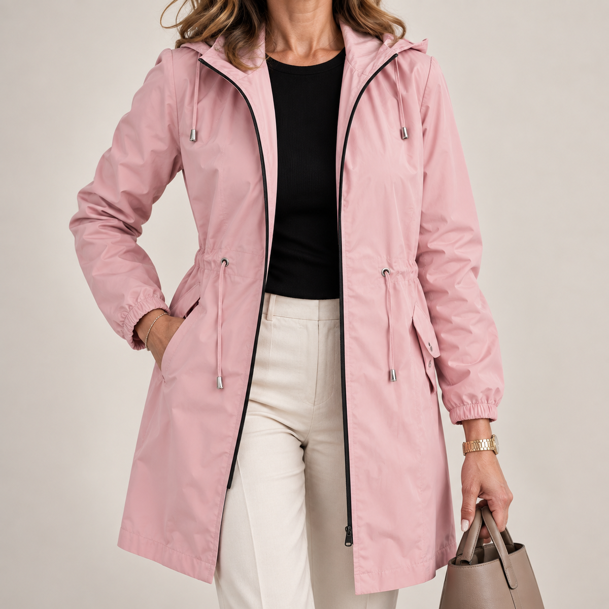Mirette - Parka femme légère imperméable avec capuche ajustable