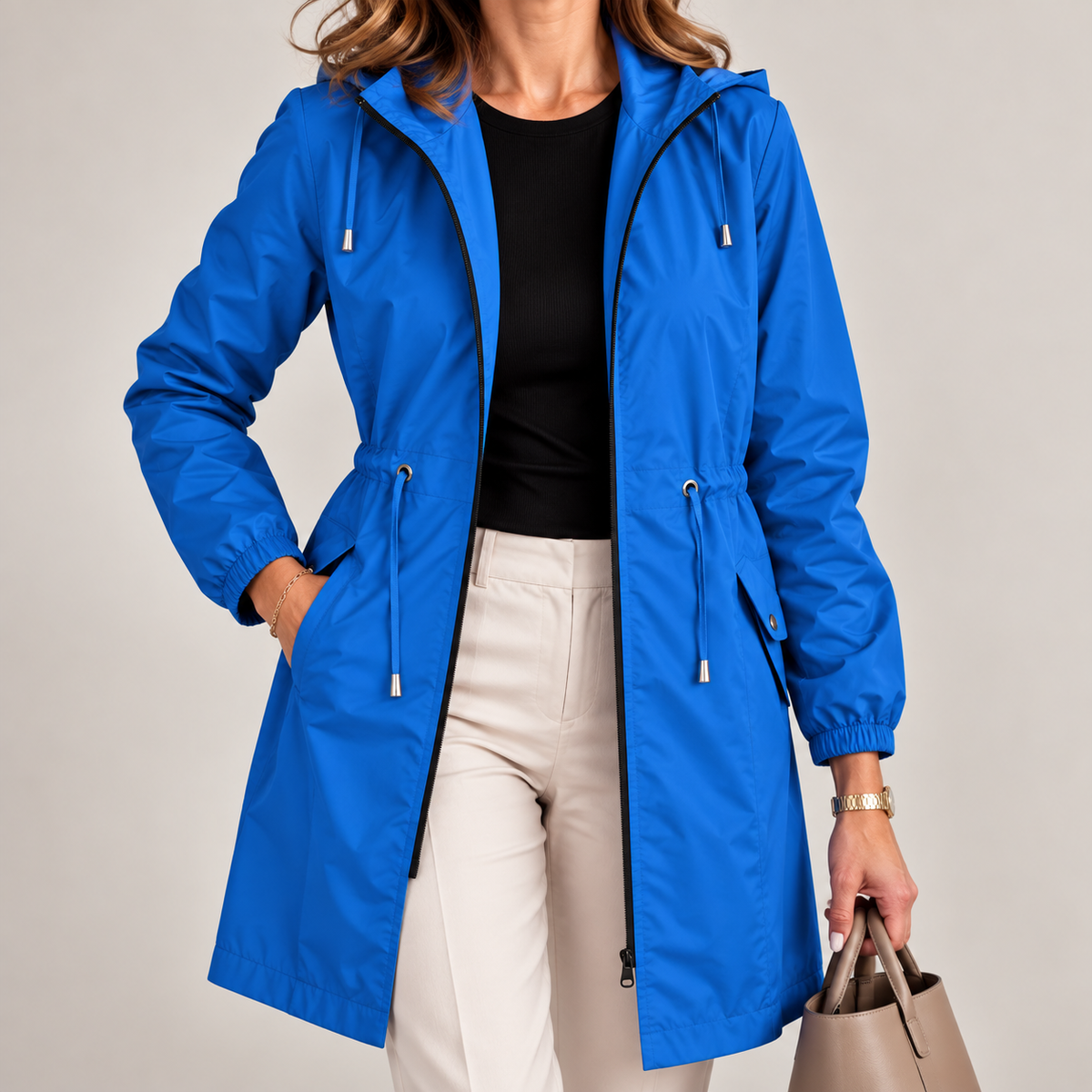 Mirette - Parka femme légère imperméable avec capuche ajustable