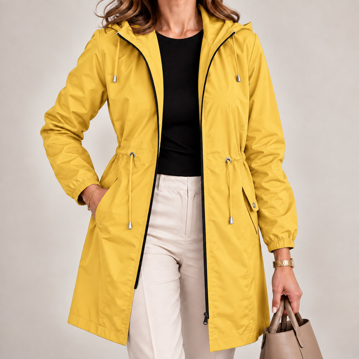 Mirette - Parka femme légère imperméable avec capuche ajustable