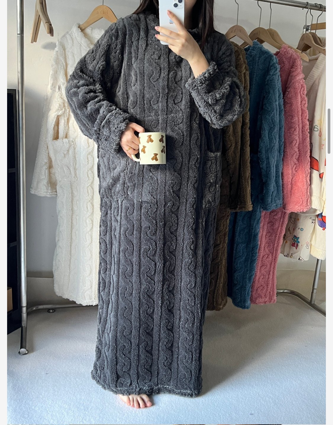 Oravienna - Robe D’Hiver Ultra-Douce En Polaire Jacquard