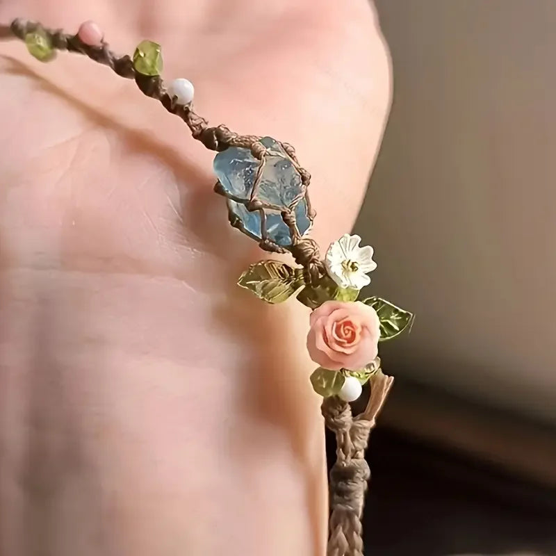 Elyssavine - Bracelet Bohème Fleur & Cristal