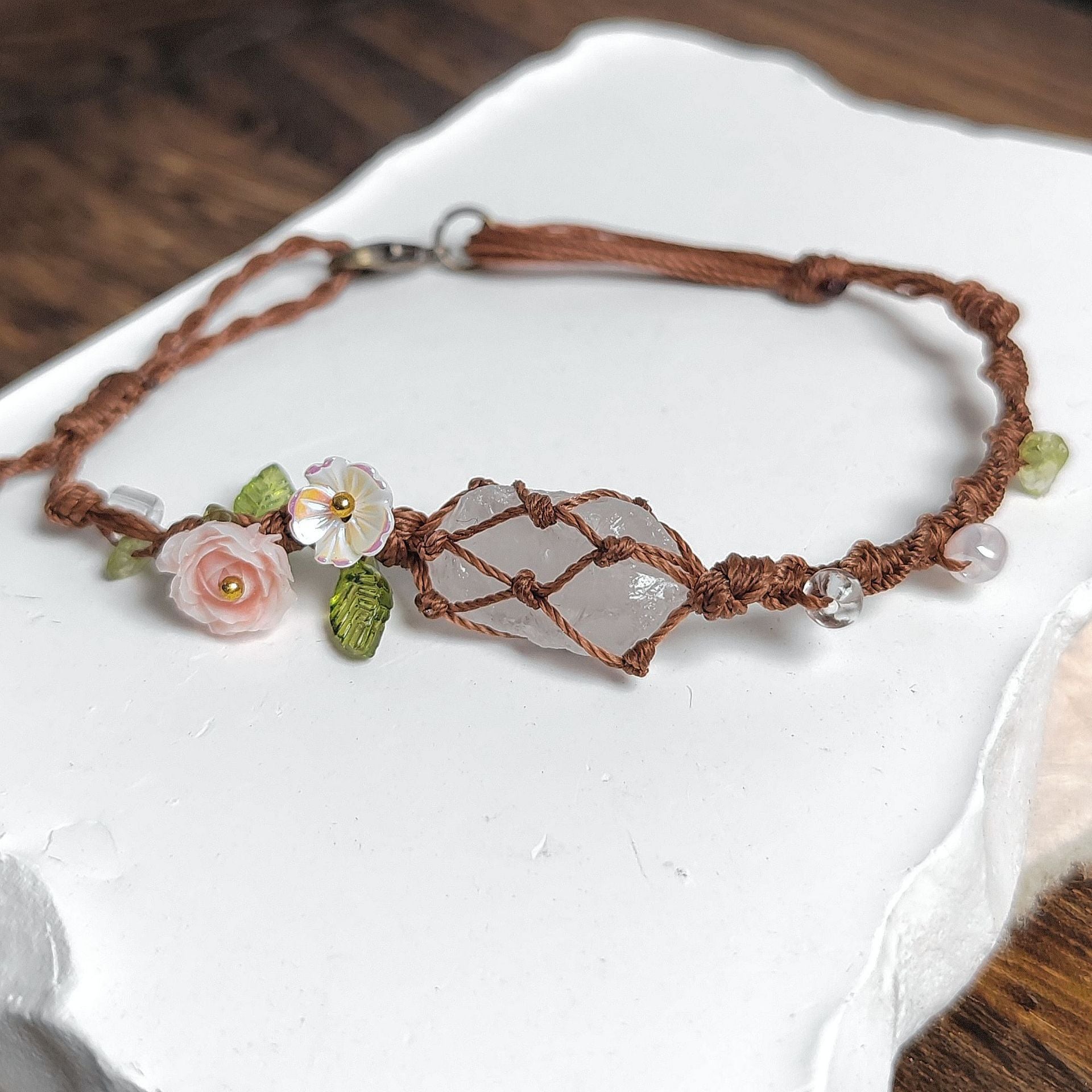 Elyssavine - Bracelet Bohème Fleur & Cristal