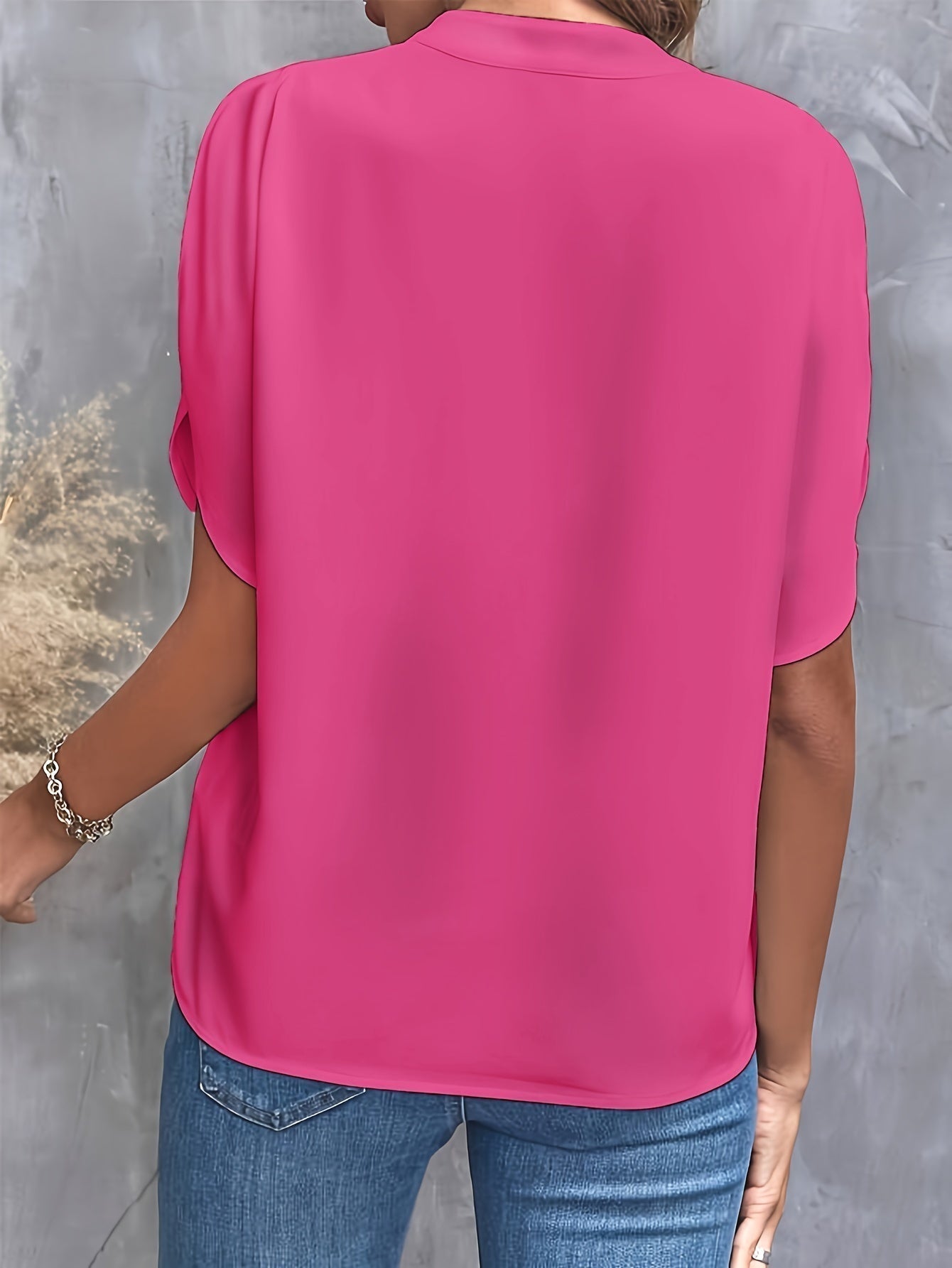 Kiana - Blouse Unicolore avec Col en V