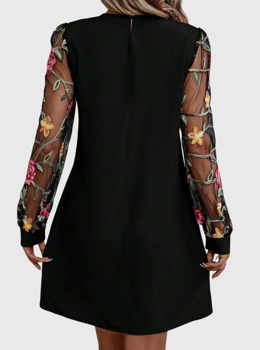 Neravira - Robe Féminine à Décolleté Plongeant et Manches Voilées
